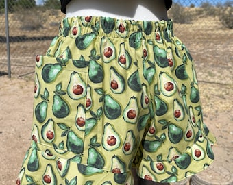 Handmade Avocado Shorts, Cute Shorts | Green
