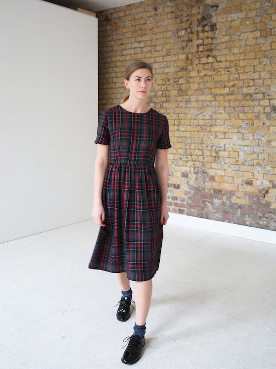 tartan midi dress