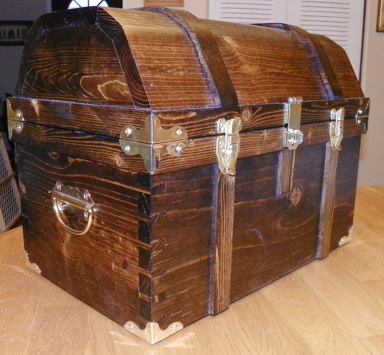 Large Pirate Treasure Chest W/ All Brass Hardware Etsy