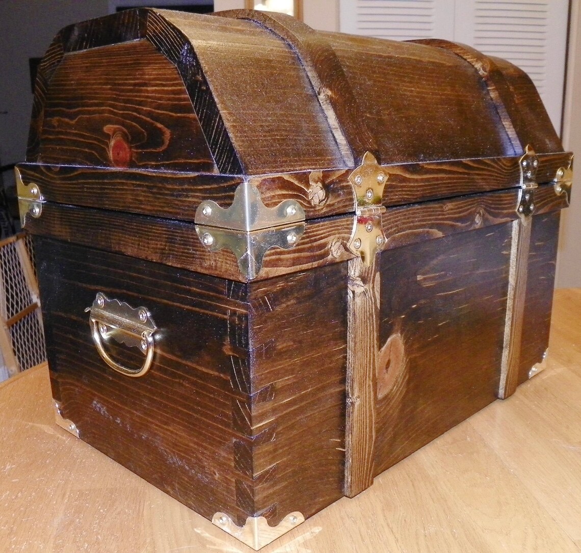 Large Pirate Treasure Chest w/ All Brass Hardware Etsy