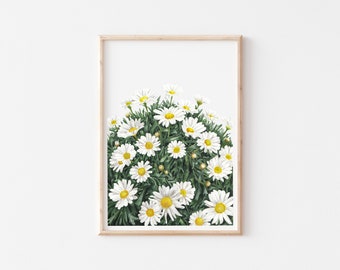 Daisy Floral Art Print, Flower Watercolour Painting Artwork Available in A5, 4 x 6, 4 x 7 Inches