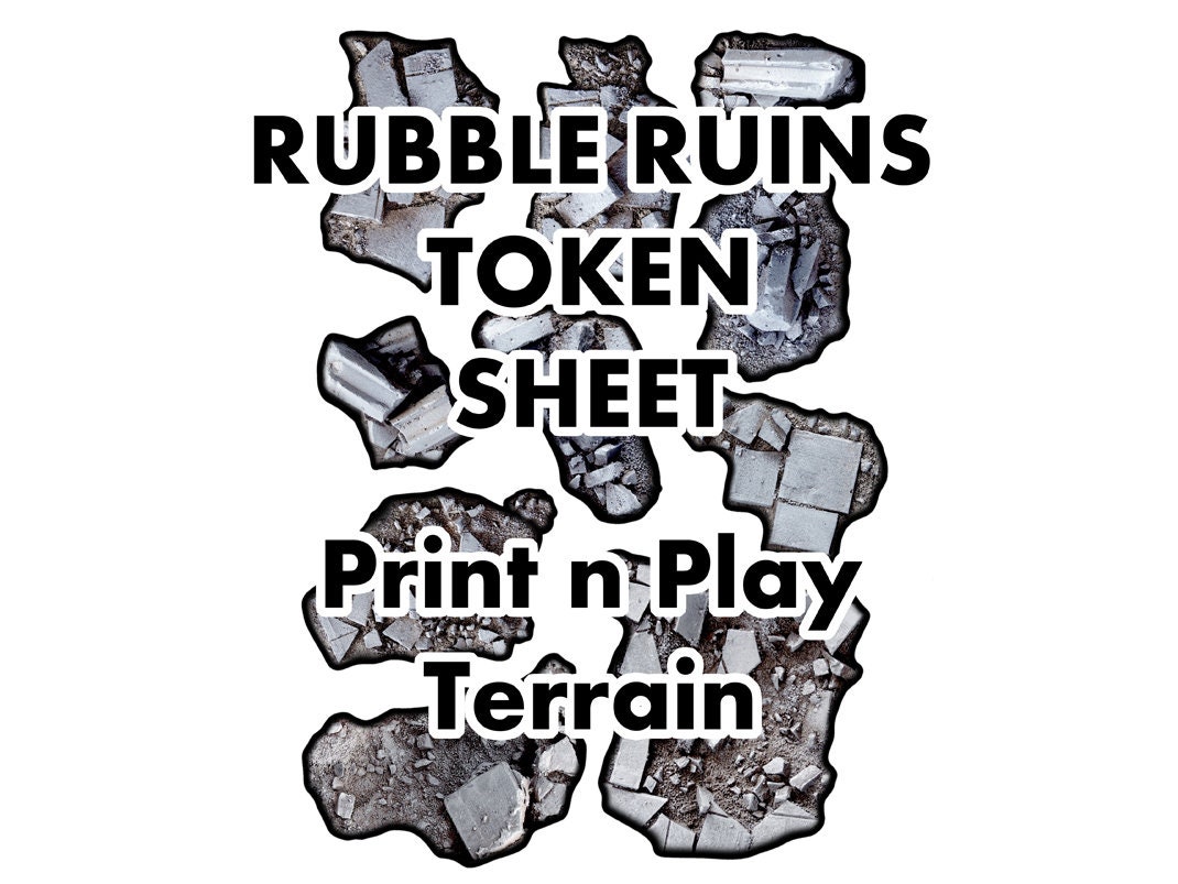 Rubble And Ruins Token Sheet Digital Download Print And Etsy