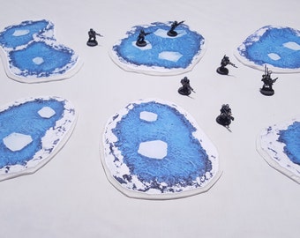 Icy Winter Pools Set - Print and Play Terrain - for Warhammer, Age of Sigmar, AoS, 40k, Warmachine, Hordes, and more!
