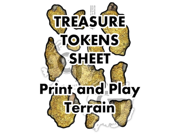 Gold And Treasure Token Sheet Digital Download Print And Etsy