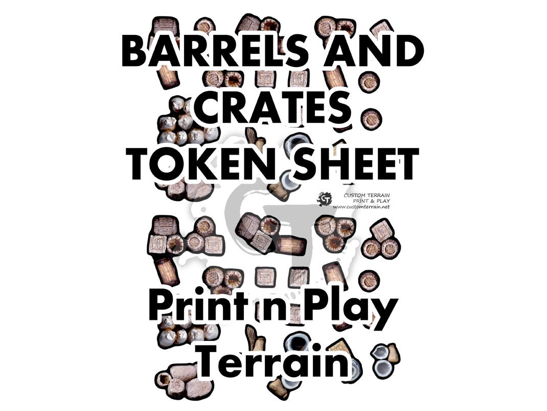 Barrels And Crates Token Sheet Digital Download Print And Etsy