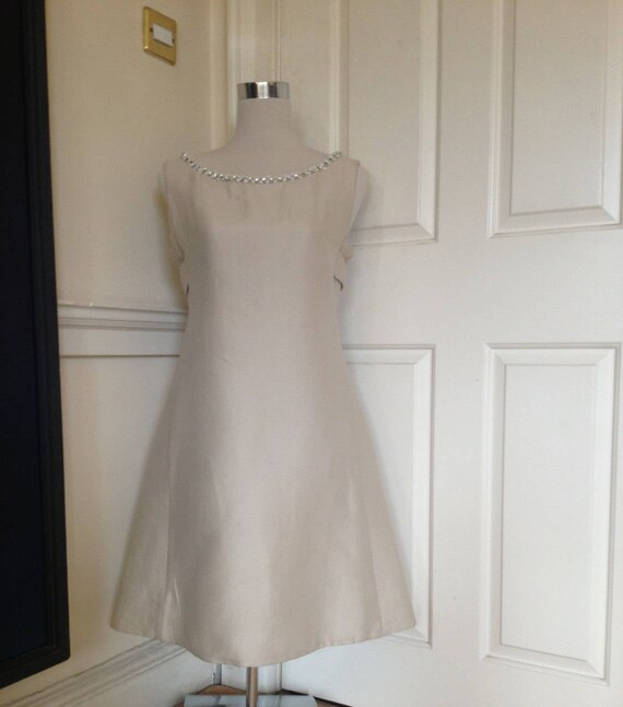 Vintage cream 60s A-line Twiggy dress