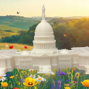 3D-geprint US Capital Building, Washington DC Cadeau Witte Huis Speelgoed