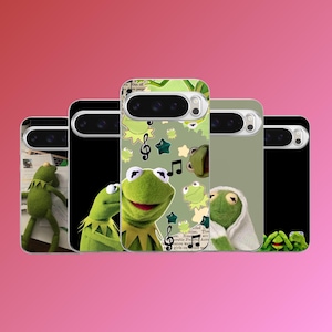 Cute Kermit Phone Case Frog Meme Funny Cover for Google Pixel 10, 10Pro, 9, 9Pro, 8A, 8, 7A, 6A, Samsung S26, S25, S24Fe, A16, iPhone 16, 15