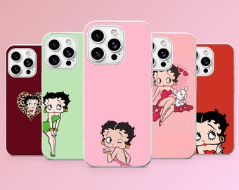 Betty Boop Phone Case Classic Cartoon Cover for iPhone 17Pro, 16, 15, 14, 13, 12, Samsung S26, S25, S24, S23Fe, A16, A56, Pixel 10, 9Pro
