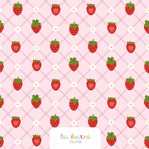 Strawberry Seamless Pattern, Strawberry Seamless File, Seamless Pattern, Summer Digital Paper