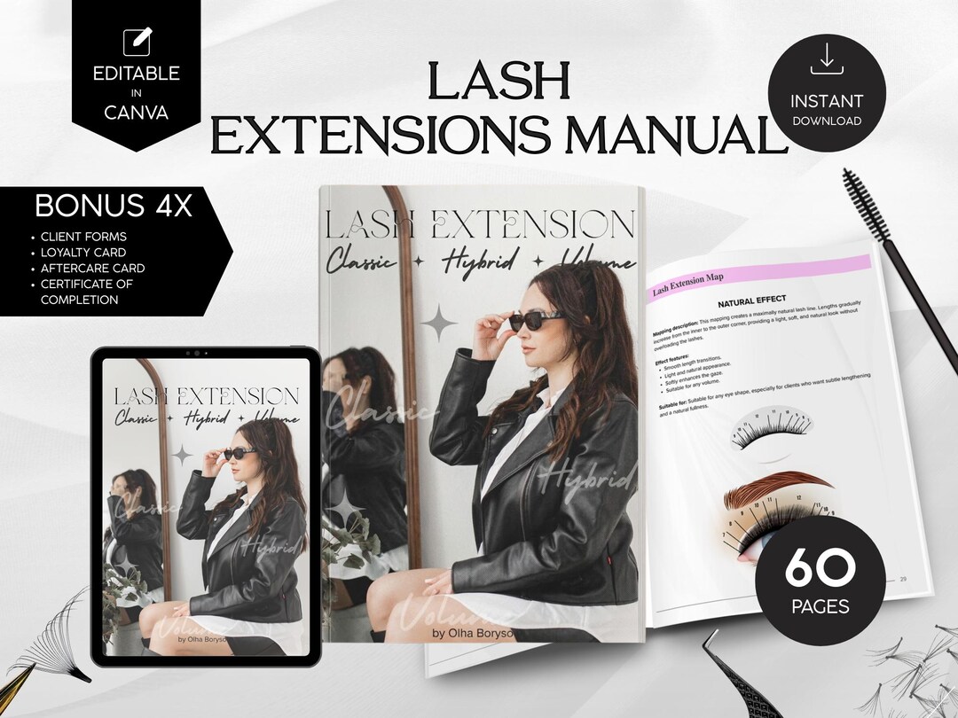 Eyelash Extensions Training Manual | Classic, Hybrid, Volume Lash ...
