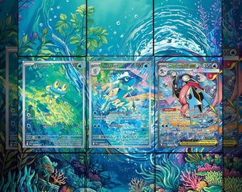 Froakie Frogadier Mega Greninja ex Extended Art | Chaos Rising 9 Pocket Binder Page | Pokemon Poster Gift | Digital Download
