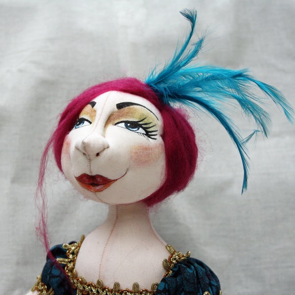 OOAK Cloth Art Doll Lottie