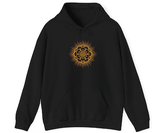 Black Spiritual Hoodie with Gold Logo - Unisex Cozy Pullover - Premium Streetwear Hoodie