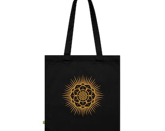 Boho Spiritual Tote Bag - Flower of Life Print, Concious & Timeless Design