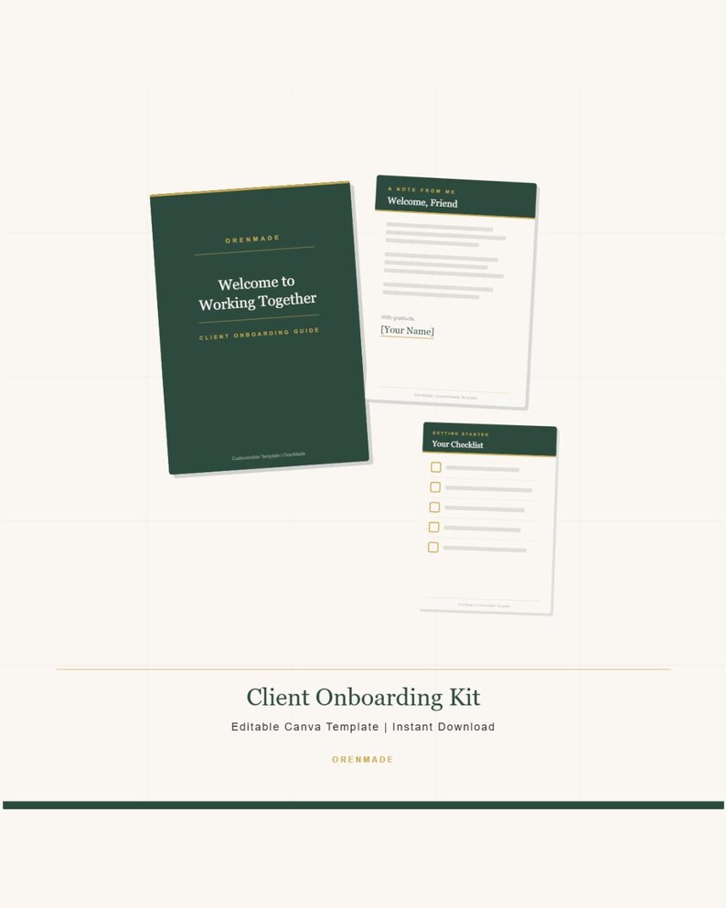 Client Onboarding Kit Canva Template | Freelancer Welcome Packet ...