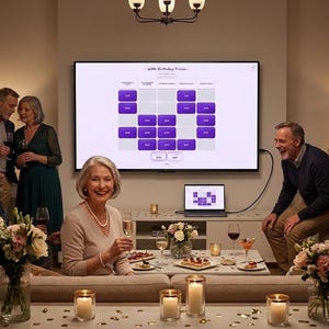 60th Birthday Jeopardy PowerPoint Game | Interactive Trivia with Scoreboard & Timer | Editable Download
