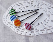 striped hair pin - striped bobby pin
