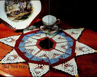 No.998 8-Point Star Doily Crochet Pattern PDF - Vintage 1970's Doiley Retro Crochet Pattern For The Home - Instant Digital Download