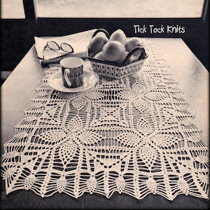 No.1116 Coffee Break Table Runner Crochet Pattern PDF - 1970&#39;s Vintage Japanese Table Centerpiece - Lace Thread Crochet