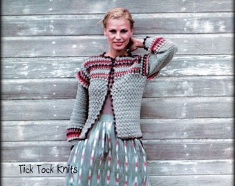 No.904 Vintage Crochet Pattern PDF - Women's Popcorn Jacket - 1970's Retro Cardigan Sweater - Instant Download