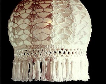 No.902 Rajah Lampshade Vintage Crochet Pattern PDF - Crocheted Lampshade Cover - Home Decor 1970's Retro Crochet Pattern - Instant Download