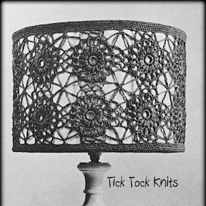 No.797 Vintage Crochet Pattern PDF - Flowerburst Lampshade Cover - 1970's Retro Crochet Pattern