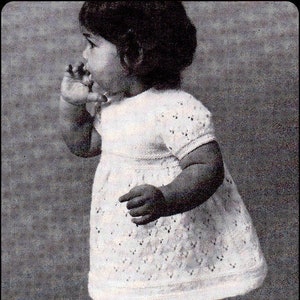 No.98 Knitting Pattern PDF Vintage Baby&#39;s Lace Dress Size 1 - 2 Years - Retro Baby Knitting Pattern - Instant Download