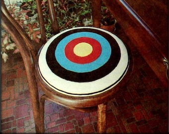 No.950 Crochet Pattern PDF Vintage - Circular Chair Seat Cover - Bar Stool Chair Cushion - 1970's Vintage Retro Crochet - Digital Download