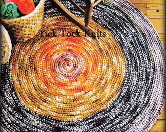 No.515 Rug Crochet Pattern PDF Vintage - Round-And-Round Rug - 1970's Retro Crochet Pattern - Kitchen Bedroom Living Room