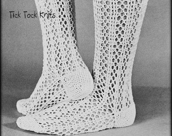 No.765 Women's Crochet Pattern PDF Vintage - Knee High Lace Socks - Stockings Lingerie Nylons - 1970's Retro Boho Crochet Socks