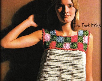 No.693 Vintage Crochet Pattern PDF 1970's - Women's or Teen Girl's Crochet Smock Top - Camisole Tank Top - Retro Summer Sleeveless Top