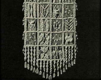 No.845 Macrame Sampler Wall Hanging Pattern PDF Vintage - For The Home, Living Room, Patio, Garden Indoor Outdoor 1970's Retro Boho Macramé