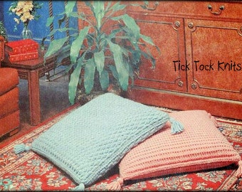 No.948 Oversized Floor Pillows Crochet Pattern PDF - Vintage 1970's Retro Bedroom Living Room Sofa Throw Pillow Cushion