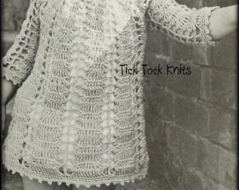 No.791 Girl's Crochet Dress Pattern PDF 1970's Vintage - Lace Back-Button Dress - Baby Toddler Child Children Size 2, 3, 4, 5, 6, 7 Years