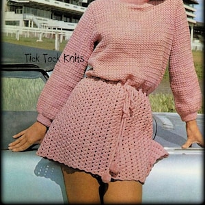 No.758 Women&#39;s Crochet Dress Pattern PDF Vintage - Blouse Dress - Long Sleeve Lace 1970&#39;s Retro Boho Crochet Pattern