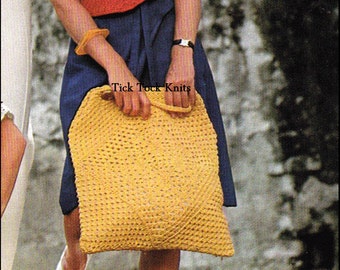 No.381 Crochet Bag Pattern For Women Vintage PDF - Crochet Motif Bag / Tote - Purse or Shopping Bag Pattern - 1970's Retro Crochet Pattern