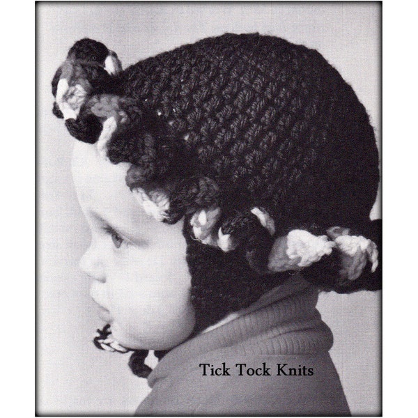 No.556 Baby Hat Crochet Pattern PDF Vintage - Ruffled Earflap Hat - Size 6 - 12 months 1 Year - Ear Flap Bonnet 1960's Baby Crochet Pattern