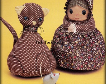 No.497 Sewing Pattern PDF Vintage Calico Doll And Her Kitty - Girl Cat Child Toddler Baby Toy Softie Pillow - 1970's Retro Sewing Pattern