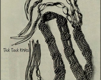 No.853 Macramé Pattern PDF Vintage - Women's or Men's Macrame Rattail Belt - Teenage Girls Boys 1970's Retro Boho