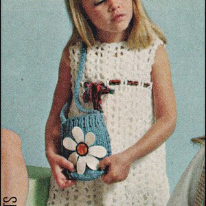 No.135 Crochet Pattern PDF Vintage Girl&#39;s Empire Waist Shell Stitch Lace Dress - Sizes 2, 4, 6 Years Old - 1970&#39;s Retro Crochet Pattern