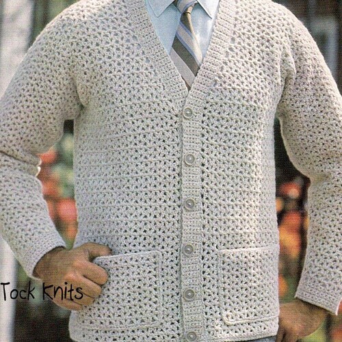 No.559 Men's Crochet Pattern PDF Cardigan Sweater Coat - Etsy