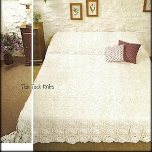 No.817 Romantic Patchwork Bedspread Crochet Pattern PDF 1970's Vintage - Lace Afghan Blanket Bed Cover Women's Bedroom