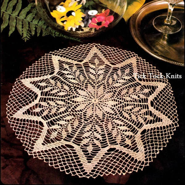 No.321 Doily Crochet Pattern PDF Vintage - Italian Leaf Pattern Doily - 1970's Retro Crochet Pattern - Instant Download