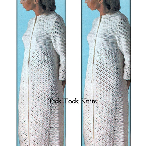 No.465 Crochet Pattern PDF - Women's Crochet Dressing Robe - Bathrobe - Bath Robe - Dressing Gown - Retro 1970's Vintage Crochet Pattern