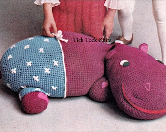 No.275 Crochet Pattern PDF Vintage - Toy Crocheted Hippo - Child's Retro 1970's Crochet Pattern - Instant Download