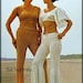 No.745 Crochet Pattern For Women PDF - 2 Crochet Crop Tops & Pants Sets - Pantsuits Beach Bikini Cover-Up 1970's Vintage Retro Boho