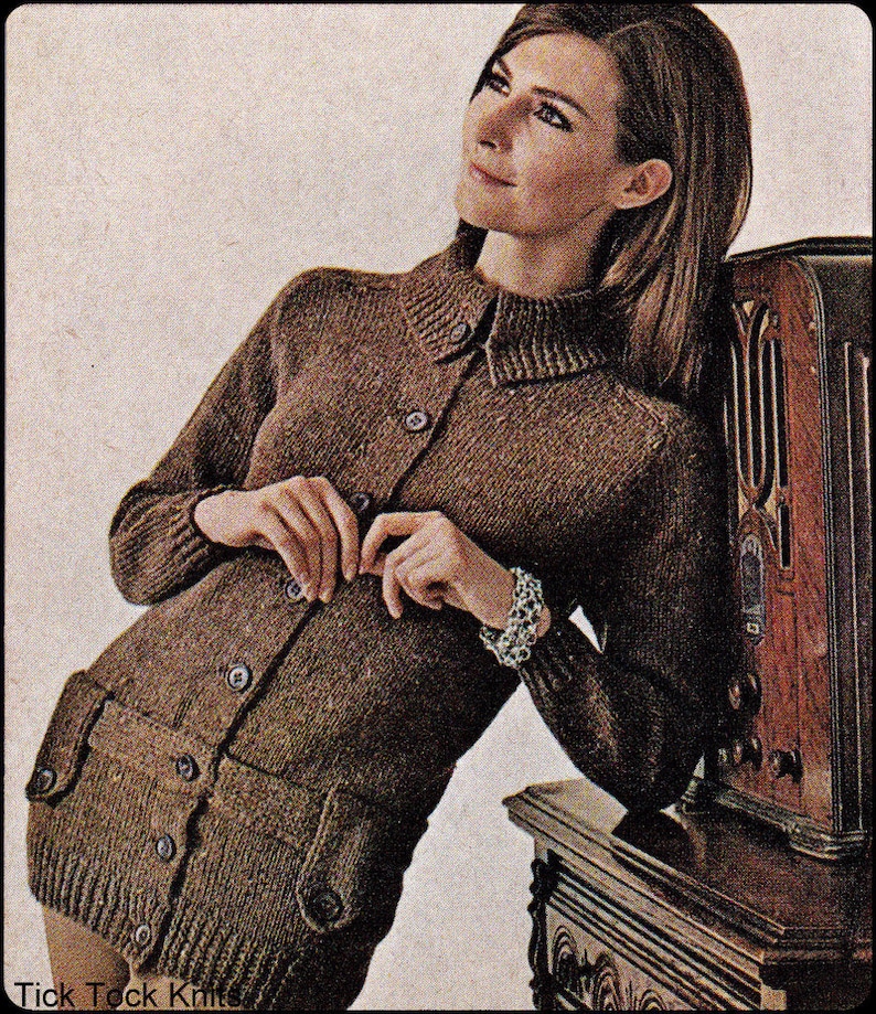 No.217 PDF Vintage Knitting Pattern For Women Long Etsy