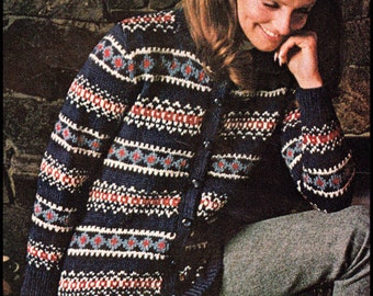 No.221 Vintage Knitting Pattern PDF for Women - Nordic Pattern