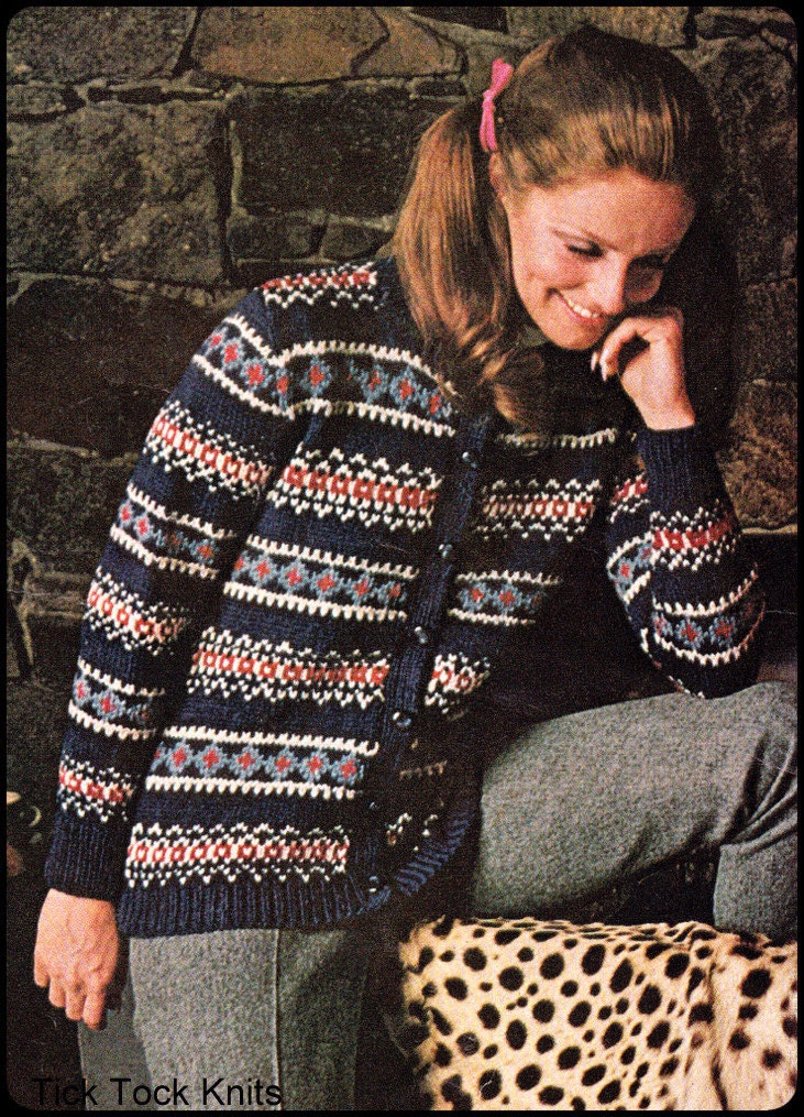 No.221 Vintage Knitting Pattern PDF For Women Nordic Pattern Etsy